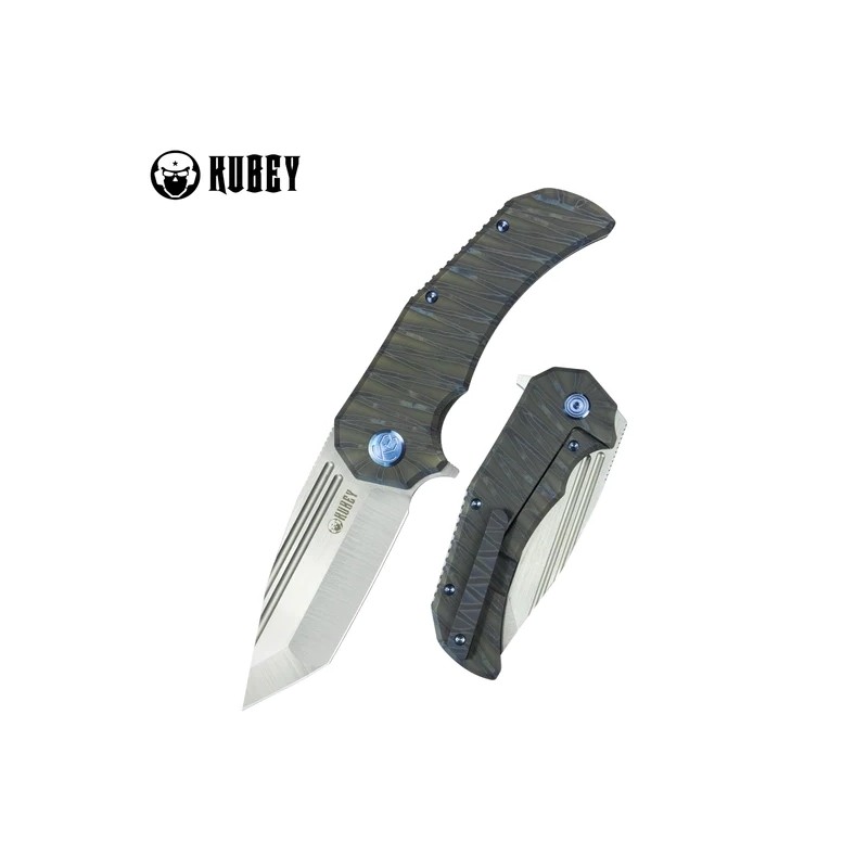 Nóż składany Kubey Bravo One Tanto Flame Titanium, Satin M390 by Mikkel Willumsen (KB366B)