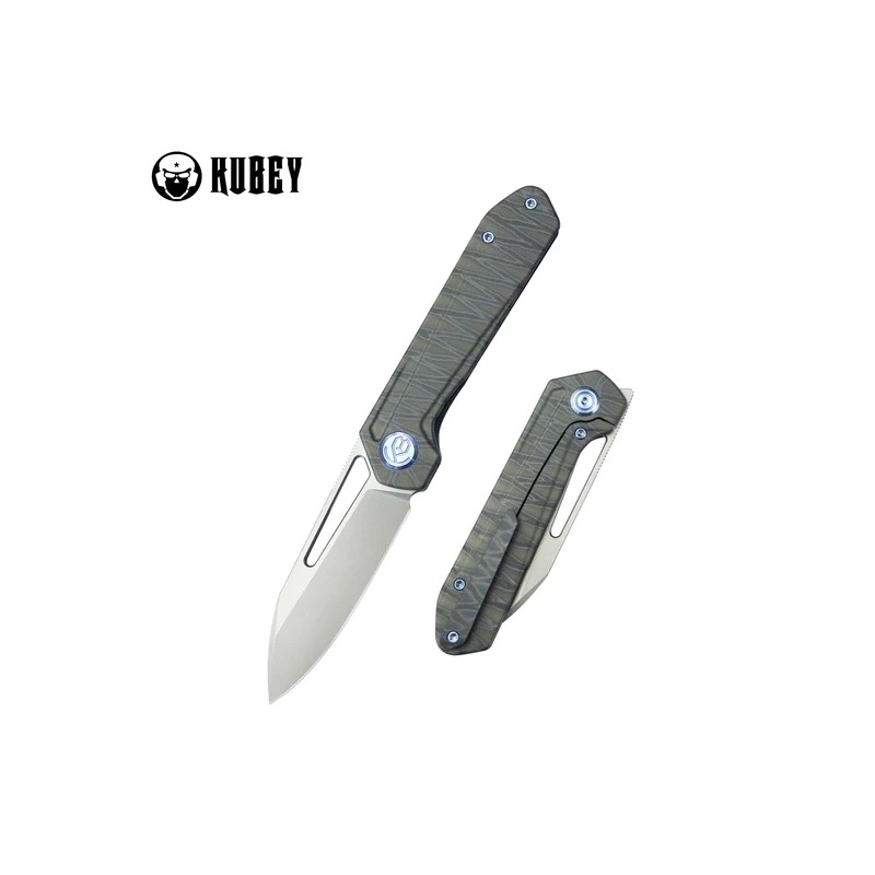 Nóż składany Kubey Royal Flamed Titanium, Sandblasted M390 by Colin Maisonpierre (KB321N)