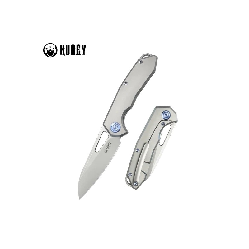 Nóż składany Kubey Vagrant Gray Titanium, Beadblasted CPM S35VN by Maksim Tkachuk (KB284F)