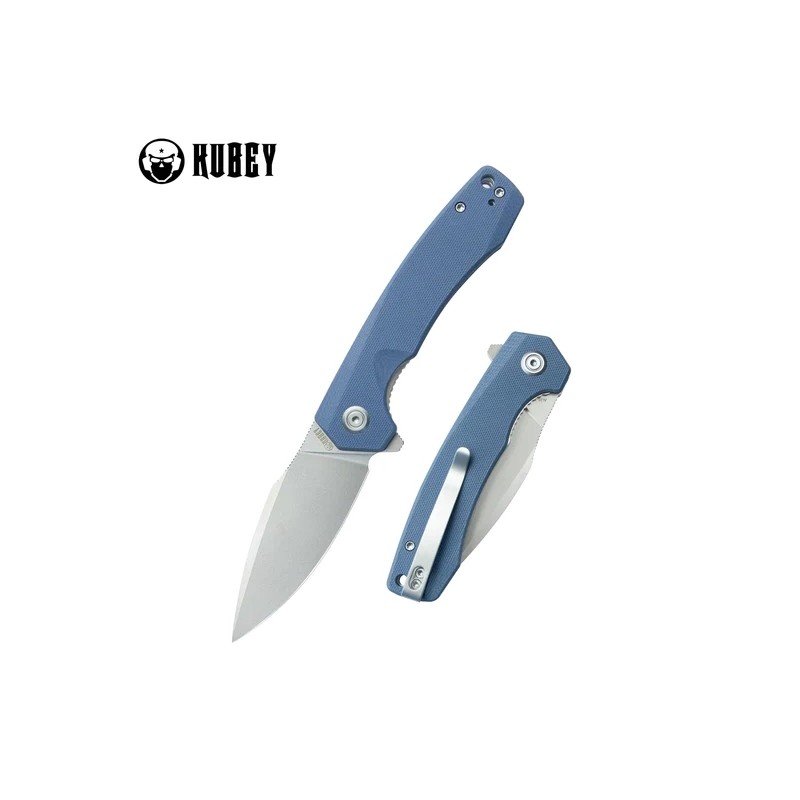 Nóż składany Kubey Calyce Blue G10, Bead Blasted AUS-10 (KU901M)