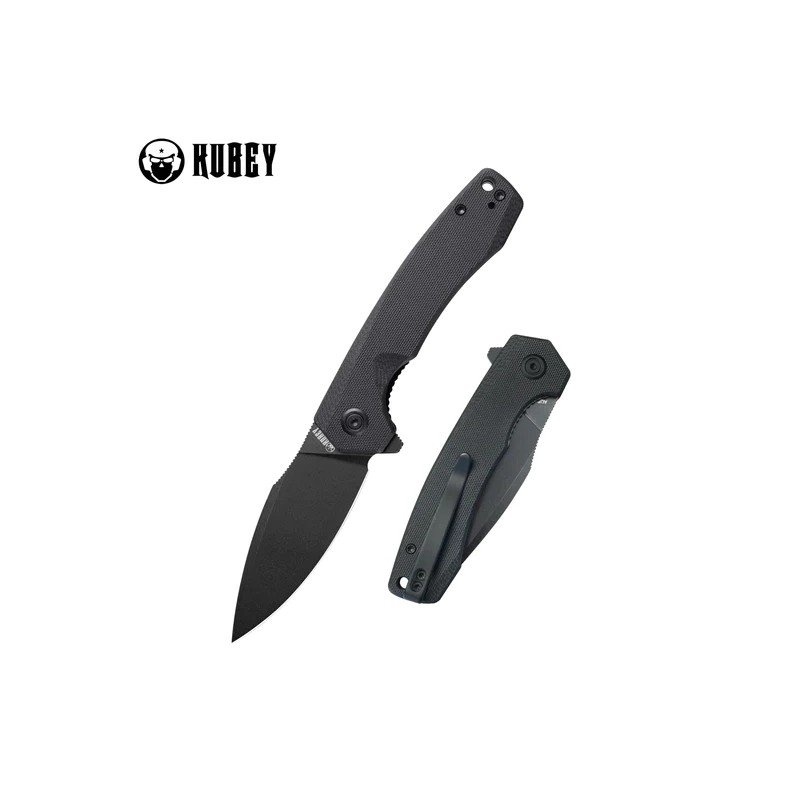 Nóż składany Kubey Calyce Black G10, Black Stonewashed AUS-10 (KU901L)