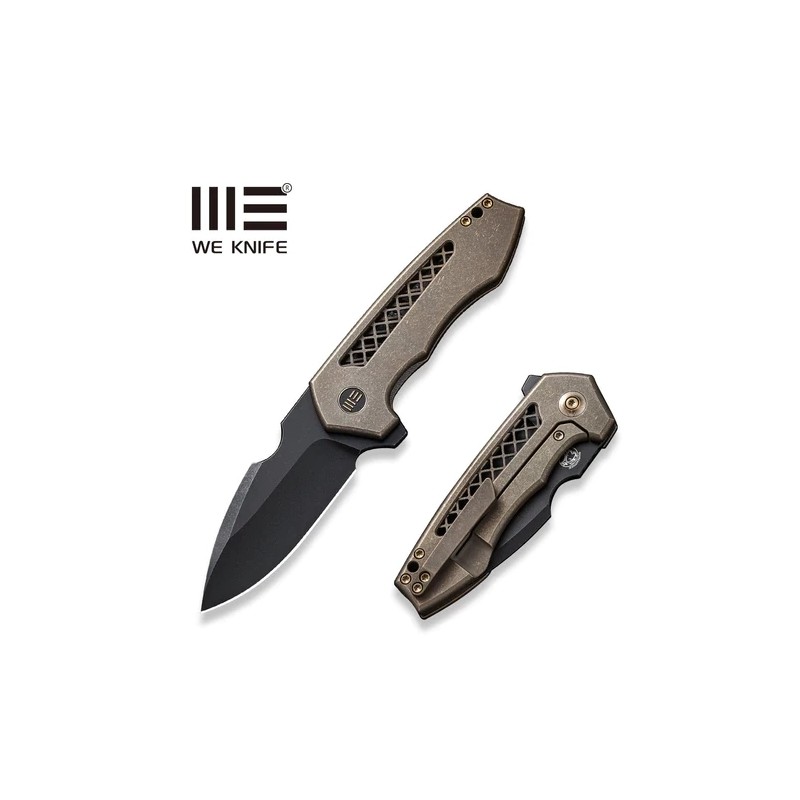 Nóż składany WE Knife Harpen Bronze Titanium, Black Stonewashed CPM 20CV by Michael Burch (WE23019-3)