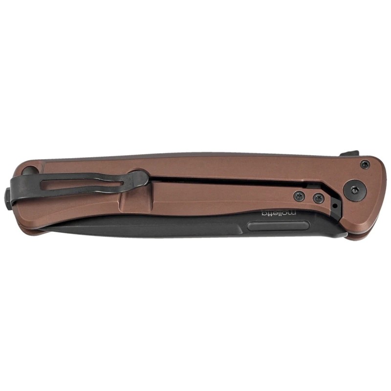 Nóż składany LionSteel Skinny Earth Aluminium/Natural Canvas Micarta, Old Black MagnaCut by Molletta (SK01A EB)