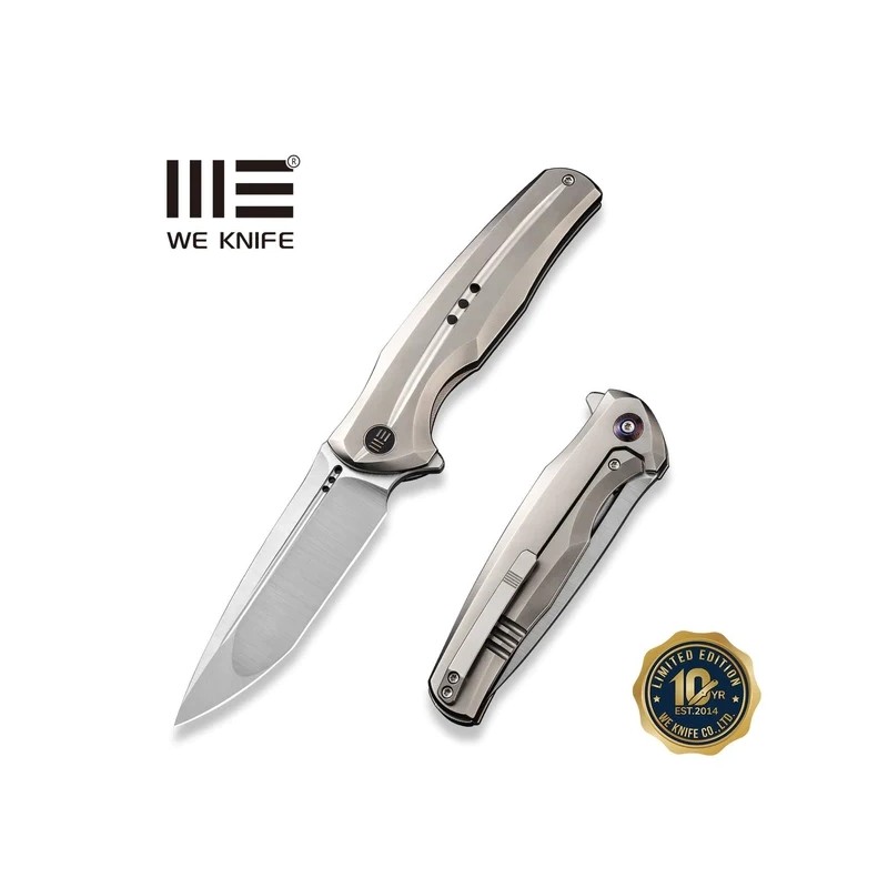 Nóż składany WeKnife 601X LE No 132/150 Polished Gray Titanium, Hand Polished Satin CPM 20CV (WE01J-4)