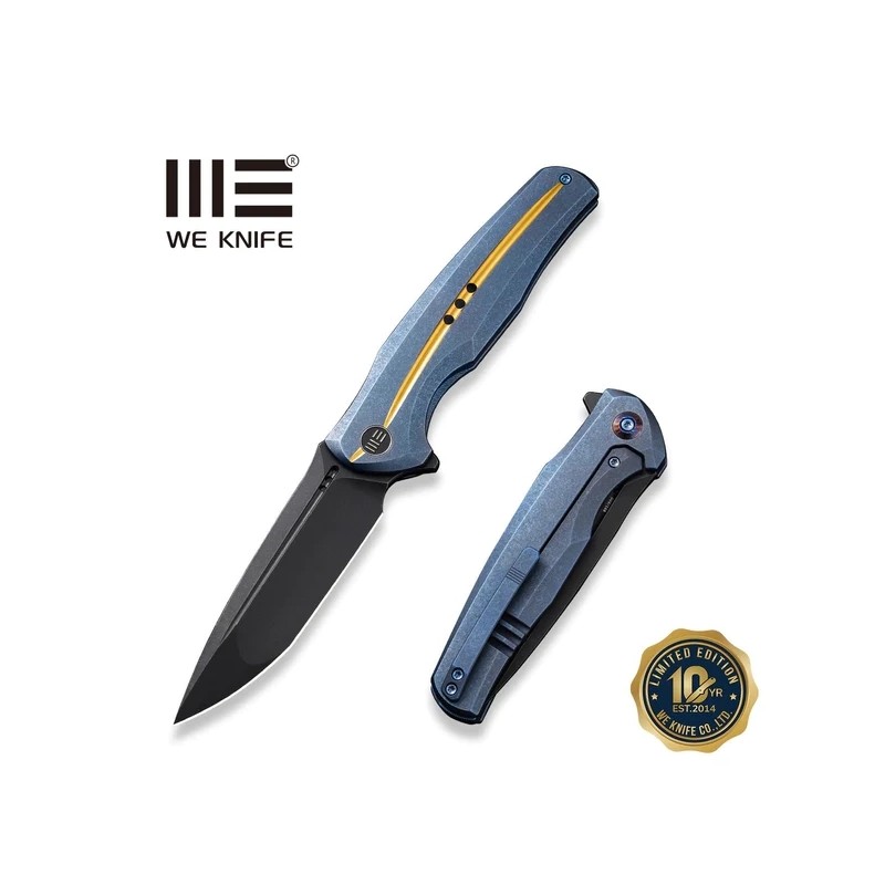 Nóż składany WeKnife 601X LE No 142/158 Blue Titanium, Black Stonewashed CPM 20CV (WE01J-3)