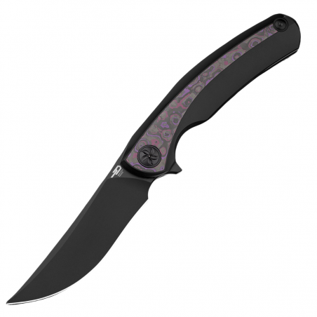 Nóż składany Bestech Sambac Black Titanium/Purple Haze Fat Carbon, Black PVD MagnaCut by Ostap Hel (BT2402B)