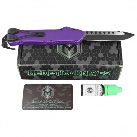 Nóż automatyczny OTF Heretic Hydra R/E Purple Aluminium, Black DLC/Satin MagnaCut by Tony Marfione Jr. Nóż automatyczny OTF Heretic Hydra R/E Purple Aluminium, Black DLC/Satin MagnaCut by Tony Marfione Jr.