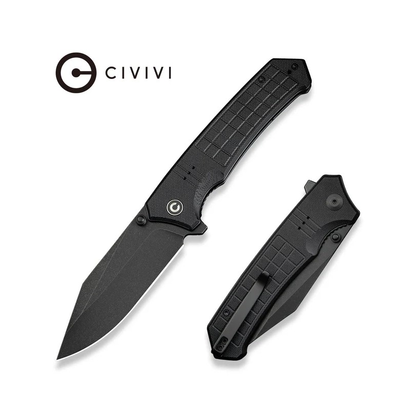 Nóż składany Civivi Tacticorix Black G10, Black Stonewashed Nitro-V (C23055-1)