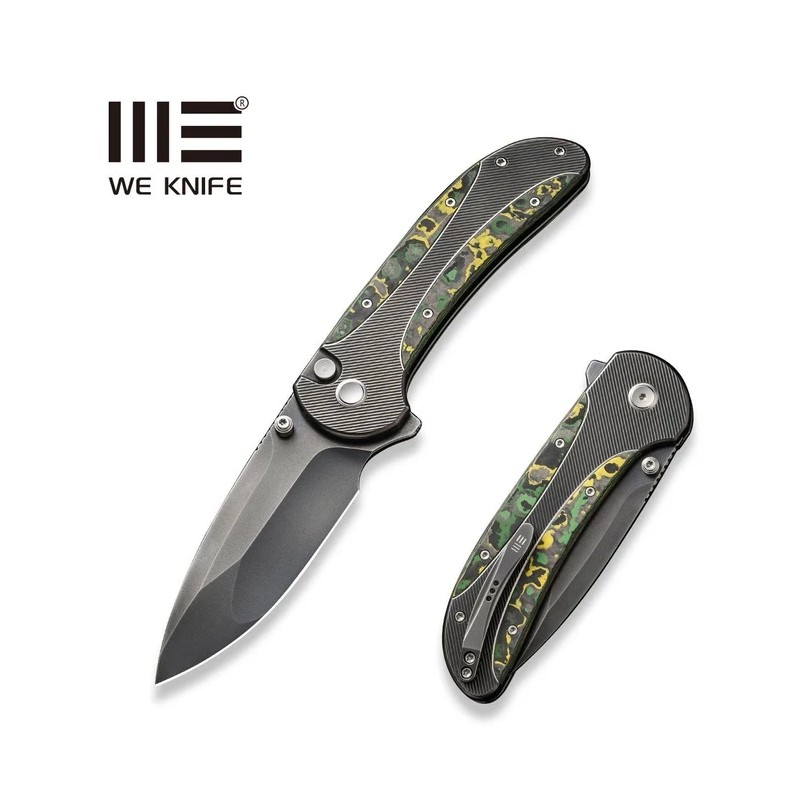 Nóż składany We Knife Zizzit Titanium/Toxic Storm Fat Carbon, Polished Gray CPM 20CV (WE23031-4)