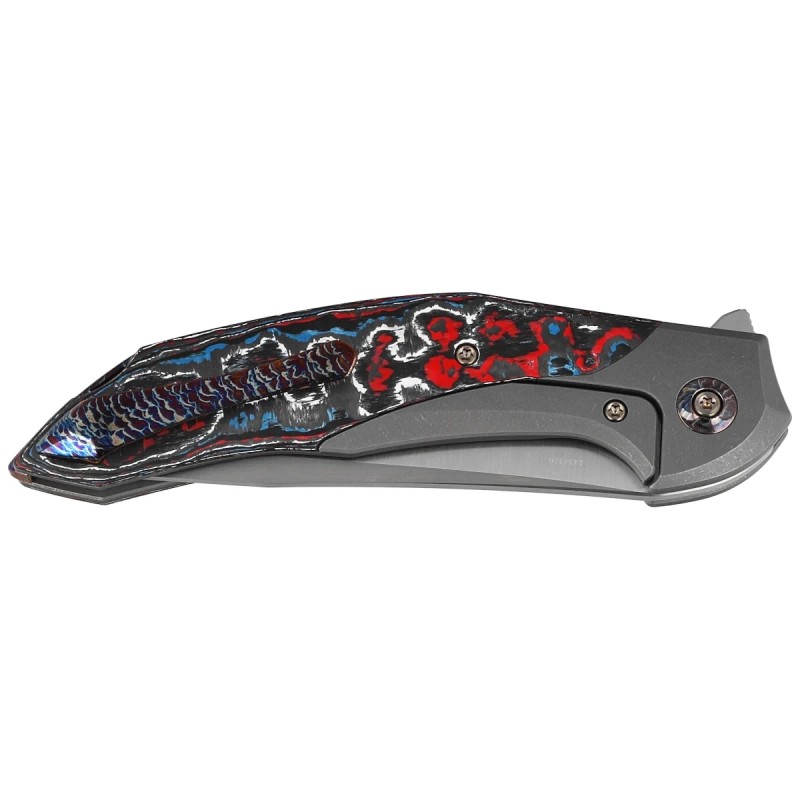 Nóż składany WE Knife Merata LE No 207/310 Titanium / Nebula Fat Carbon Fiber, Hand Rubbed Satin CPM 20CV by Anton Tkachenko (WE