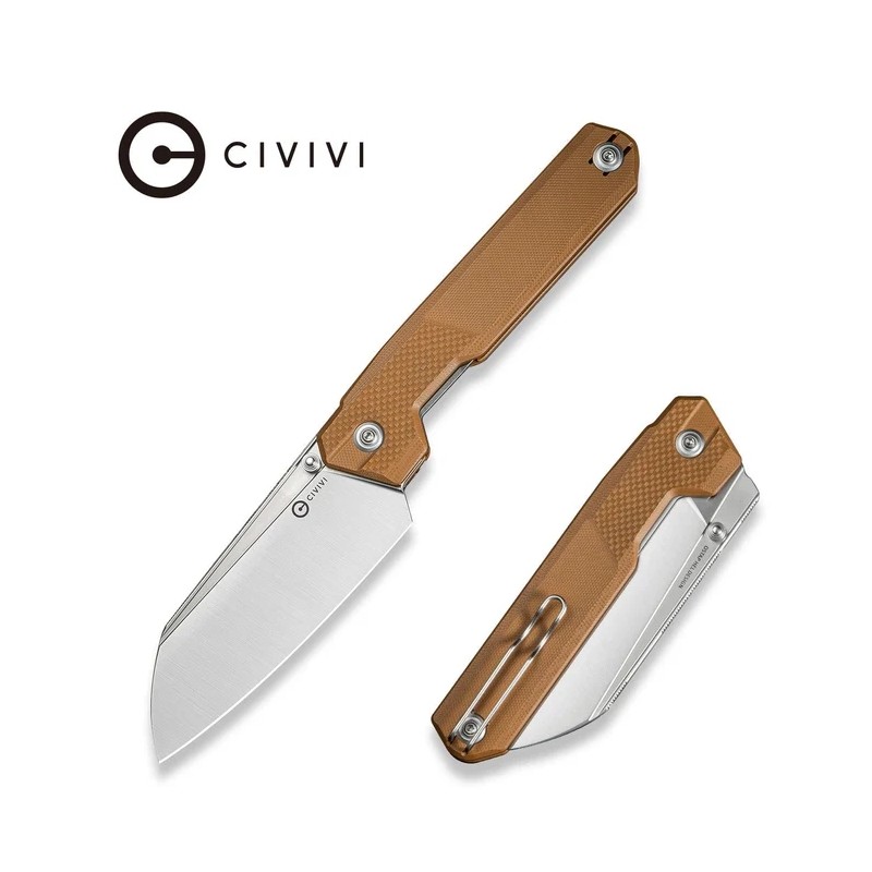 Nóż składany Civivi Hid Brown G10, Satin 14C28N by Ostap Hel (C23008-3)