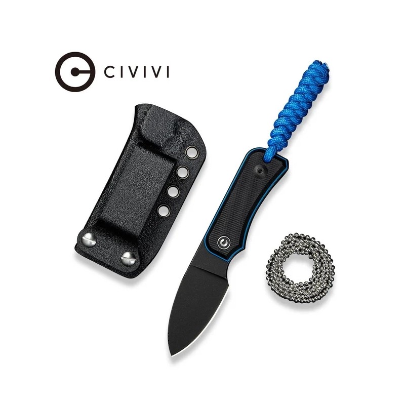 Nóż na szyję Civivi Baby Banter Fixed Black/Blue G10, Black Stonewashed Nitro-V by Ben Petersen (C23045-1)