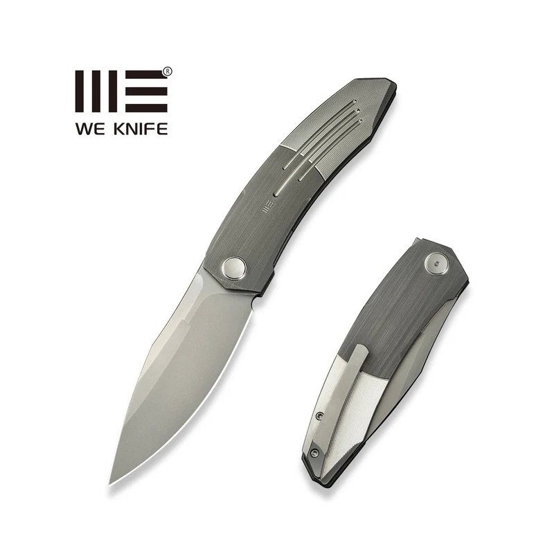 Nóż składany WE Knife Sine Wave Gray/Satin Titanium, Stonewashed M390 (WE23069B-2)