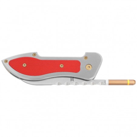 Nóż składany i do cygar Midgards Messer Doublecut Gray Aluminium/Red G10, Satin 14C28N by Ralf Buchinger (MM015) Nóż składany i do cygar Midgards Messer Doublecut Gray Aluminium/Red G10, Satin 14C28N by Ralf Buchinger (MM015)