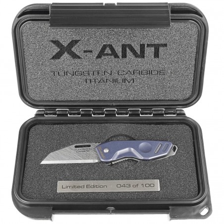 Nóż składany Extrema Ratio X-ANT LE No 043/100 Blue Titanium, Sandblast Sintered Tungsten Carbide (04.1000.0467/MD/TI) Nóż składany Extrema Ratio X-ANT LE No 043/100 Blue Titanium, Sandblast Sintered Tungsten Carbide (04.1000.0467/MD/TI)