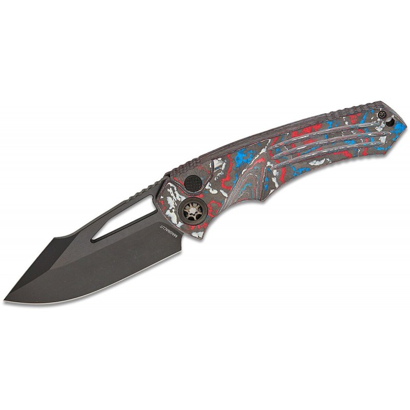 Nóż składany Heretic Pariah Manual ''Election Edition'' America Camo Carbon Fiber, Black DLC MagnaCut by Tony Marfione Jr. (H046