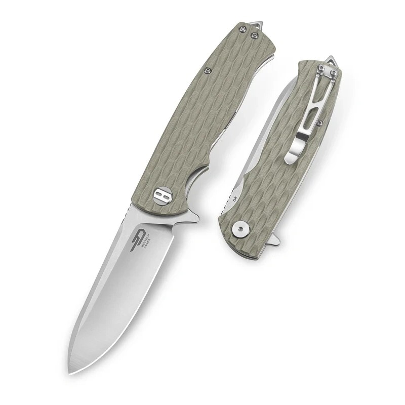 Nóż składany Bestech Grampus Beige G10, Stonewashed/Satin D2 (BG02C)