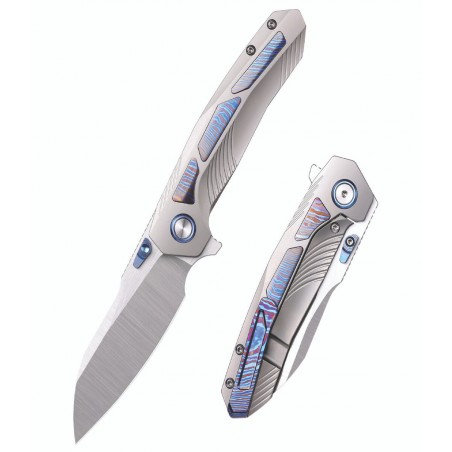Nóż składany Remette Kestrel Gray Titanium/Timascus, Satin CPM S35VN (RTPO-D)