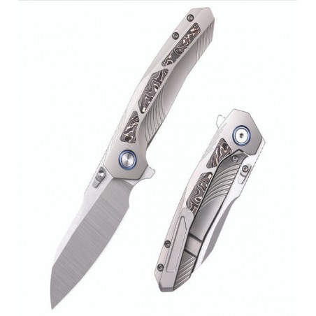 Nóż składany Remette Kestrel Gray Titanium/Copper Foil Carbon Fiber, Satin CPM S35VN (RTPO-C)