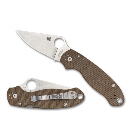 Nóż składany Spyderco Para 3 Brown Canvas Micarta, Satin Cru-Wear by Sal i Eric Glesser (C223MPCW) Nóż składany Spyderco Para 3 Brown Canvas Micarta, Satin Cru-Wear by Sal i Eric Glesser (C223MPCW)