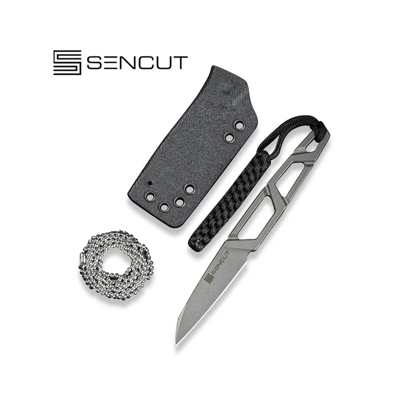 Nóż Sencut Texo Neck Knife Skeletonized, Stonewashed 9Cr18MoV by Ostal Hel (S23095-2)