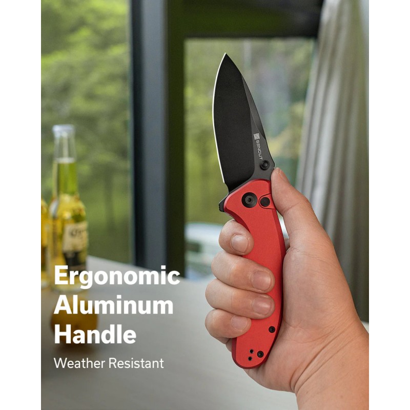 Nóż składany Sencut Cybrix Red Aluminium, Black 9Cr18MoV (S23098A-3)