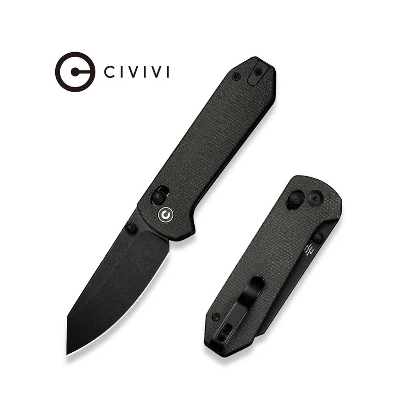 Nóż składany Civivi Yonder Dark Green Canvas Micarta, Black Stonewashed 14C28N by Zac Whitmore (C23073B-1)