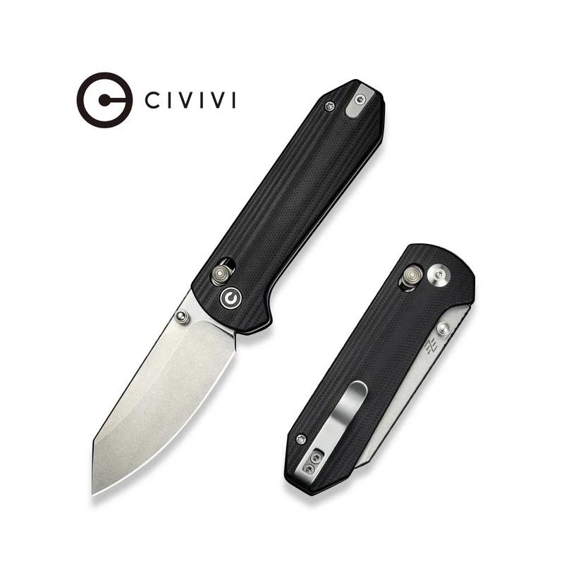 Nóż składany Civivi Yonder Black G10, Stonewashed 14C28N by Zac Whitmore (C23073-1)