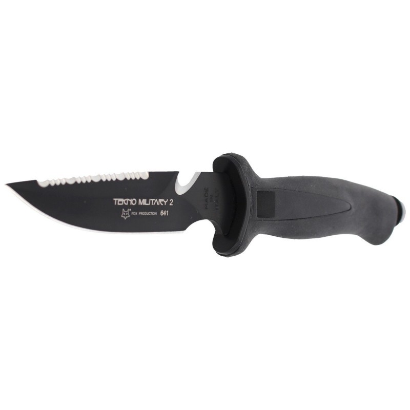 Nóż nurkowy FOX Tekno Military 2 Black / Black Blade (641)