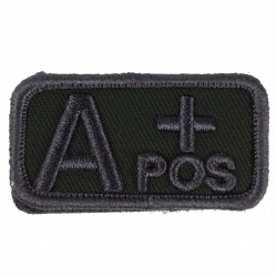 Emblemat na tkaninie narzepka grupa krwi A+ zielony