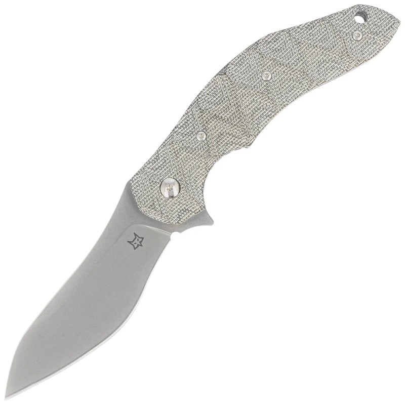 Nóż składany Fox OD green canvas Micarta, Acid stonewashed N690Co by Jens Ansøi (FX-302 MOD)