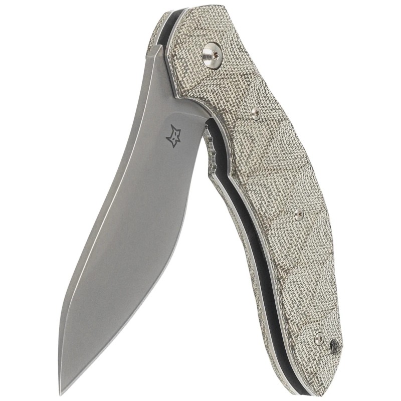 Nóż składany Fox OD green canvas Micarta, Acid stonewashed N690Co by Jens Ansøi (FX-302 MOD)