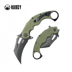 Nóż składany Kubey Wrath Green G10, Blackwashed 14C26N by MUZI Design (KU261F)