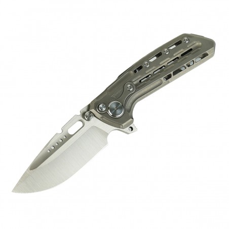 Nóż składany Reate TX228 LE No 018/100 Dark Bead Blasted Titanium, Dark Bead Blasted Titanium Clip, Satin M390 (TX228 TDBB.TDBB. Nóż składany Reate TX228 LE No 018/100 Dark Bead Blasted Titanium, Dark Bead Blasted Titanium Clip, Satin M390 (TX228 TDBB.TDBB.