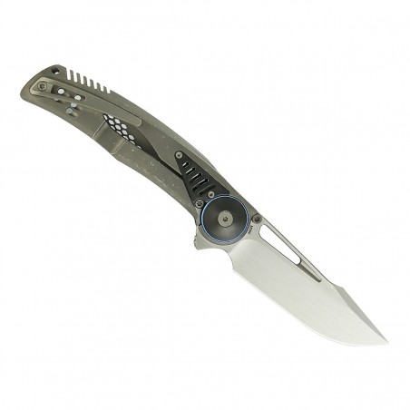 Nóż składany Reate GTR LE No 025/200 Dark Bead Blast Stonewashed Titanium/Zirconium Inlay, Hand Satin M390 (GTR TDBB-STW.ZIM.SAT Nóż składany Reate GTR LE No 025/200 Dark Bead Blast Stonewashed Titanium/Zirconium Inlay, Hand Satin M390 (GTR TDBB-STW.ZIM.SAT
