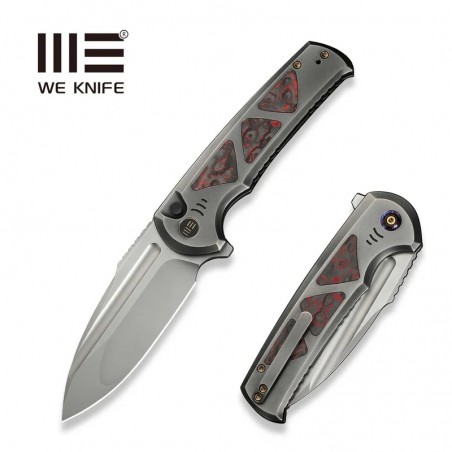 Nóż składany WE Knife Sylox Gray Titanium/Lava Flow Fat Carbon, Polished Bead Blasted M390 (WE24027-3) Nóż składany WE Knife Sylox Gray Titanium/Lava Flow Fat Carbon, Polished Bead Blasted M390 (WE24027-3)
