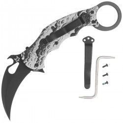 Nóż składany Fox The Storm Karambit Black Aluminium, Black N690Co (FX-599 ALB-2)