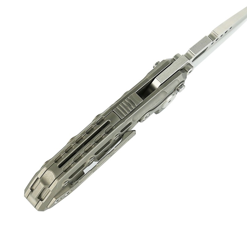 Nóż składany Reate TX228 LE No 017/100 Dark Bead Blasted Titanium, Dark Bead Blasted Titanium Clip, Satin M390 (TX228 TDBB.TDBB.