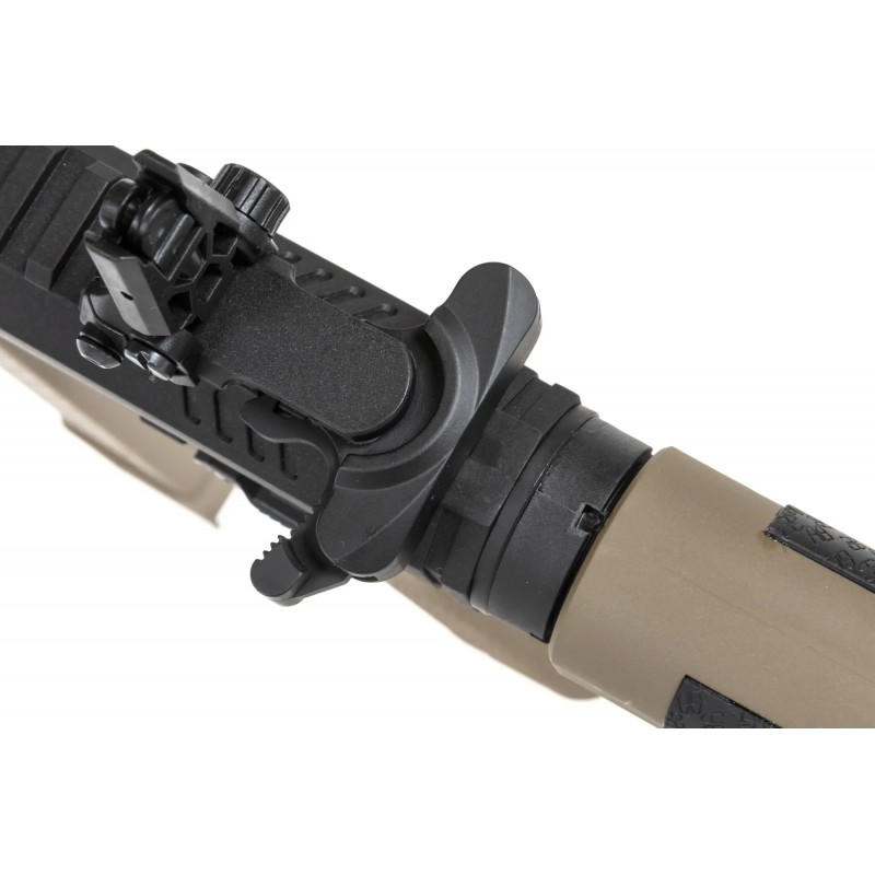 Pistolet maszynowy ASG Specna Arms SA-FX01 FLEX™ HAL ETU Half-Tan z pomarańczowym urządzeniem wylotowym