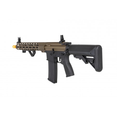 Karabinek ASG Specna Arms RRA SA-E24 HAL ETU™ Chaos Bronze z pomarańczowym urządzeniem wylotowym