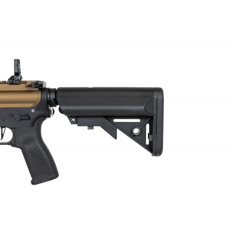 Karabinek ASG Specna Arms RRA SA-E24 HAL ETU™ Chaos Bronze z pomarańczowym urządzeniem wylotowym