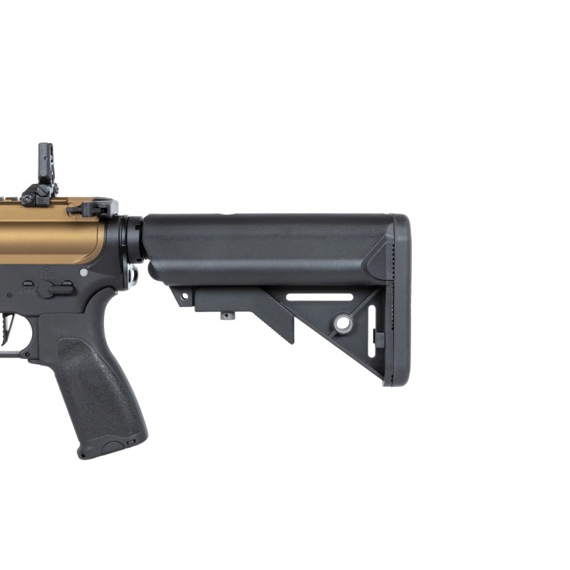 Karabinek ASG Specna Arms RRA SA-E25 HAL ETU™ Chaos Bronze z pomarańczowym urządzeniem wylotowym