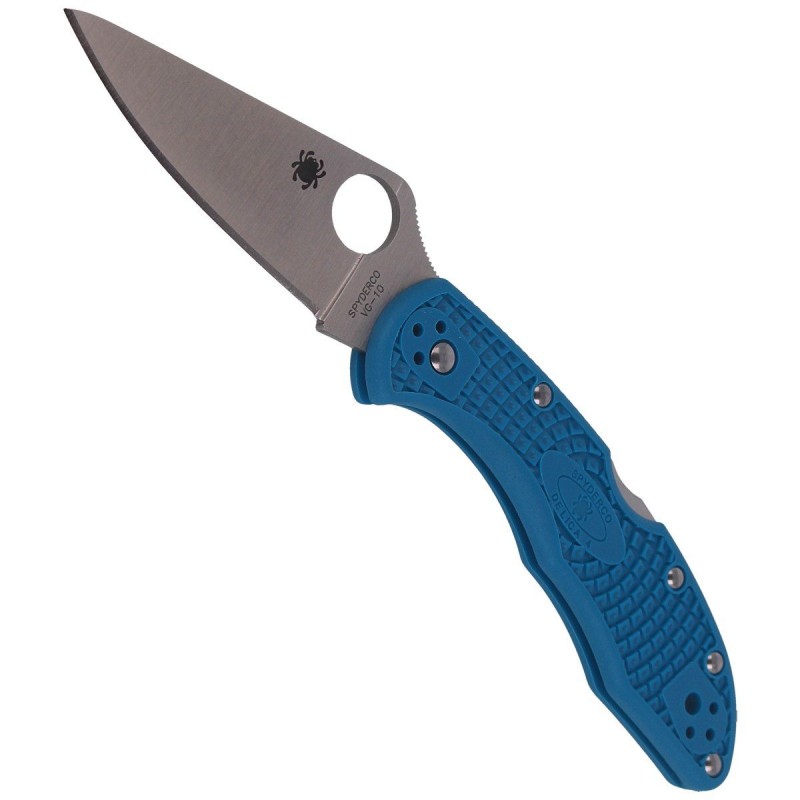 Nóż składany Spyderco Delica 4 FRN Blue Flat Ground Plain (C11FPBL)