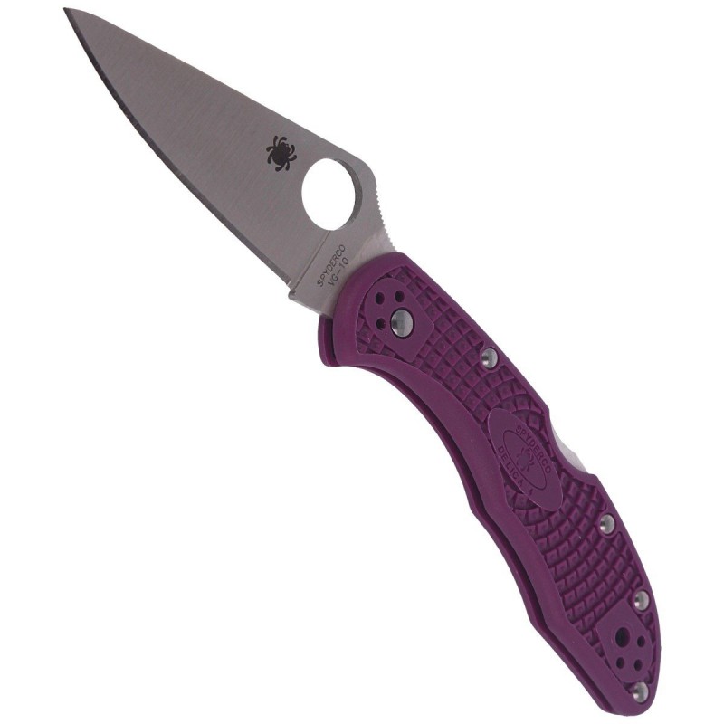 Nóż Spyderco Delica 4 Flat Ground Lightweight Purple Plain (C11FPPR)