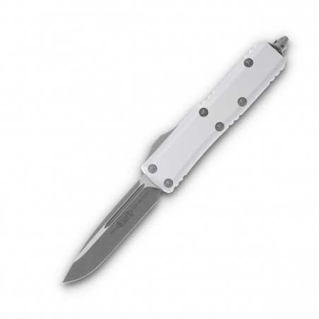 Nóż automatyczny OTF Microtech UTX-85 S/E Natural Clear Aluminium, Apocalyptic M390 (231-10APCR)