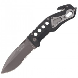 Nóż składany ratowniczy BlackFox G10 Black Rescue Folder (BF-115)