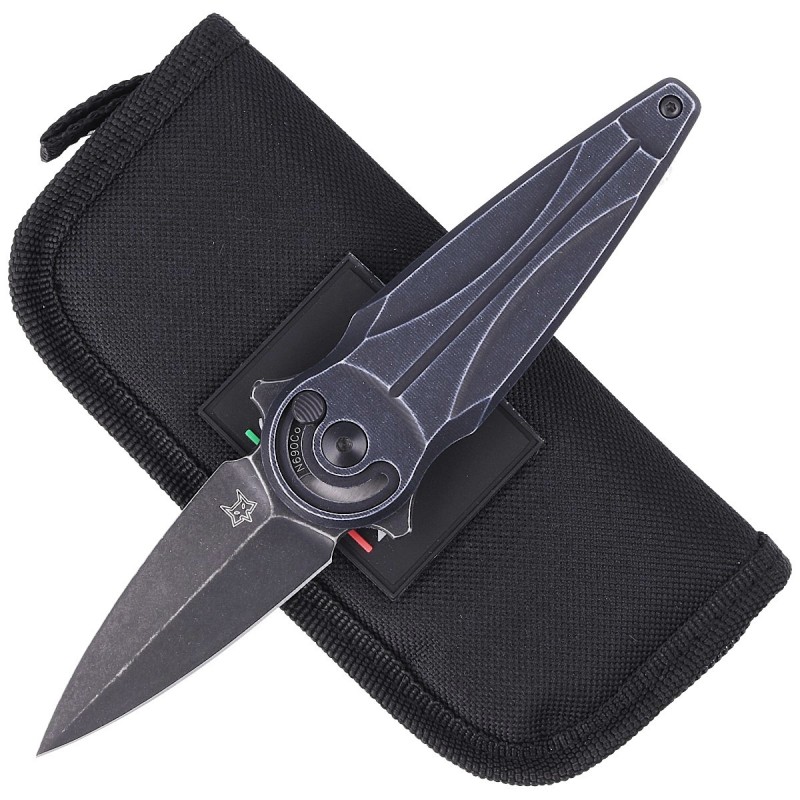 Nóż FOX Saturn, Black Aluminium, Black Stonewashed  N690Co by Denis Simonutti (FX-551 ALB)