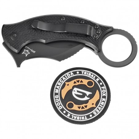 Nóż składany FOX Tribal K Karambit Black G10, Black Top Shield N690Co by Doug Marcaida (FX-802) Nóż składany FOX Tribal K Karambit Black G10, Black Top Shield N690Co by Doug Marcaida (FX-802)