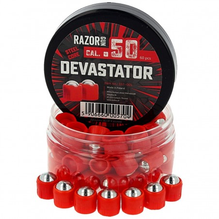 Kule metalowe RazorGun Steel Core Devastator kal. .50 / 60 szt. do Umarex HDR50 (337-065) Kule metalowe RazorGun Steel Core Devastator kal. .50 / 60 szt. do Umarex HDR50 (337-065)