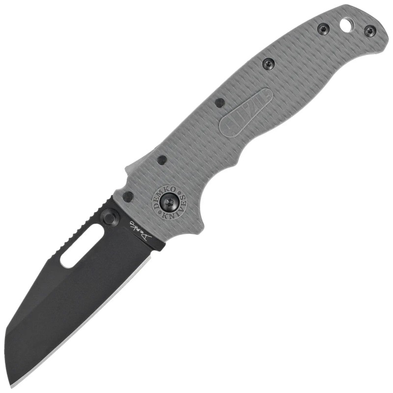 Nóż składany Demko AD20.5 Shark Foot Grey Grivory, Black DLC D2 by Andrew Demko (205-D2-SF-DLC)